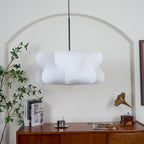 Mulberry Silk Pendant Light | Adjustable Metal Suspension | Soft Diffused Lighting for Living Rooms and Bedrooms