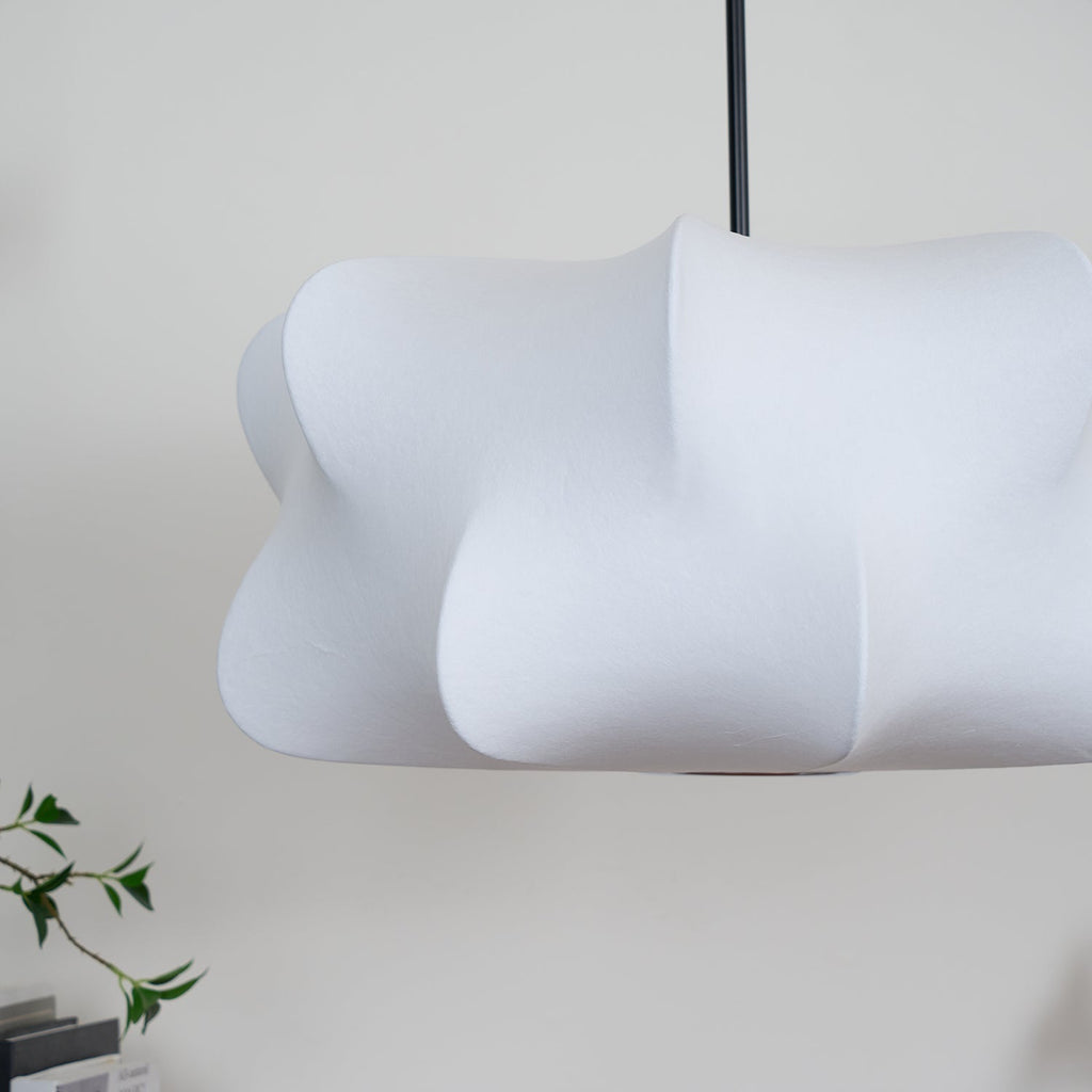 Mulberry Silk Pendant Light | Adjustable Metal Suspension | Soft Diffused Lighting for Living Rooms and Bedrooms