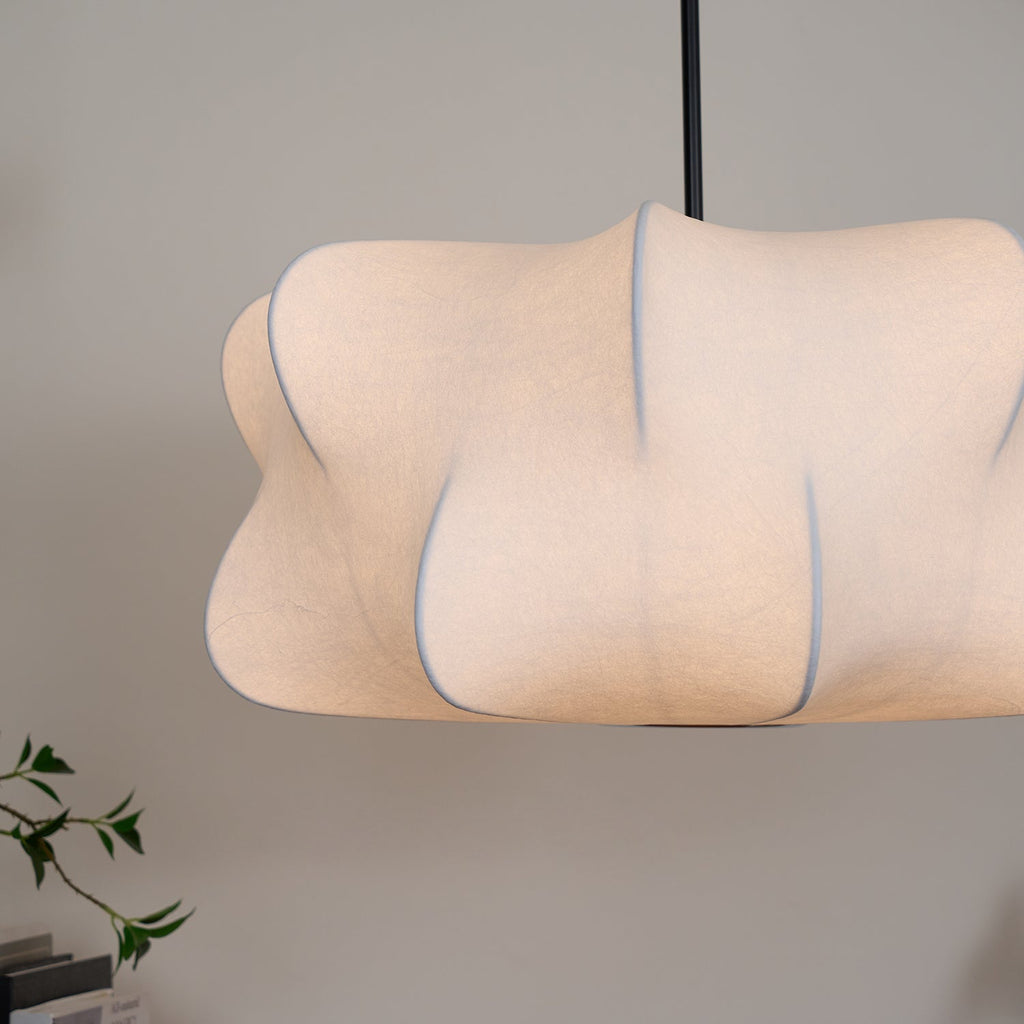 Mulberry Silk Pendant Light | Adjustable Metal Suspension | Soft Diffused Lighting for Living Rooms and Bedrooms
