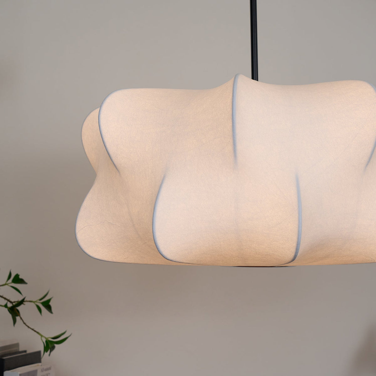Mulberry Silk Pendant Light | Adjustable Metal Suspension | Soft Diffused Lighting for Living Rooms and Bedrooms