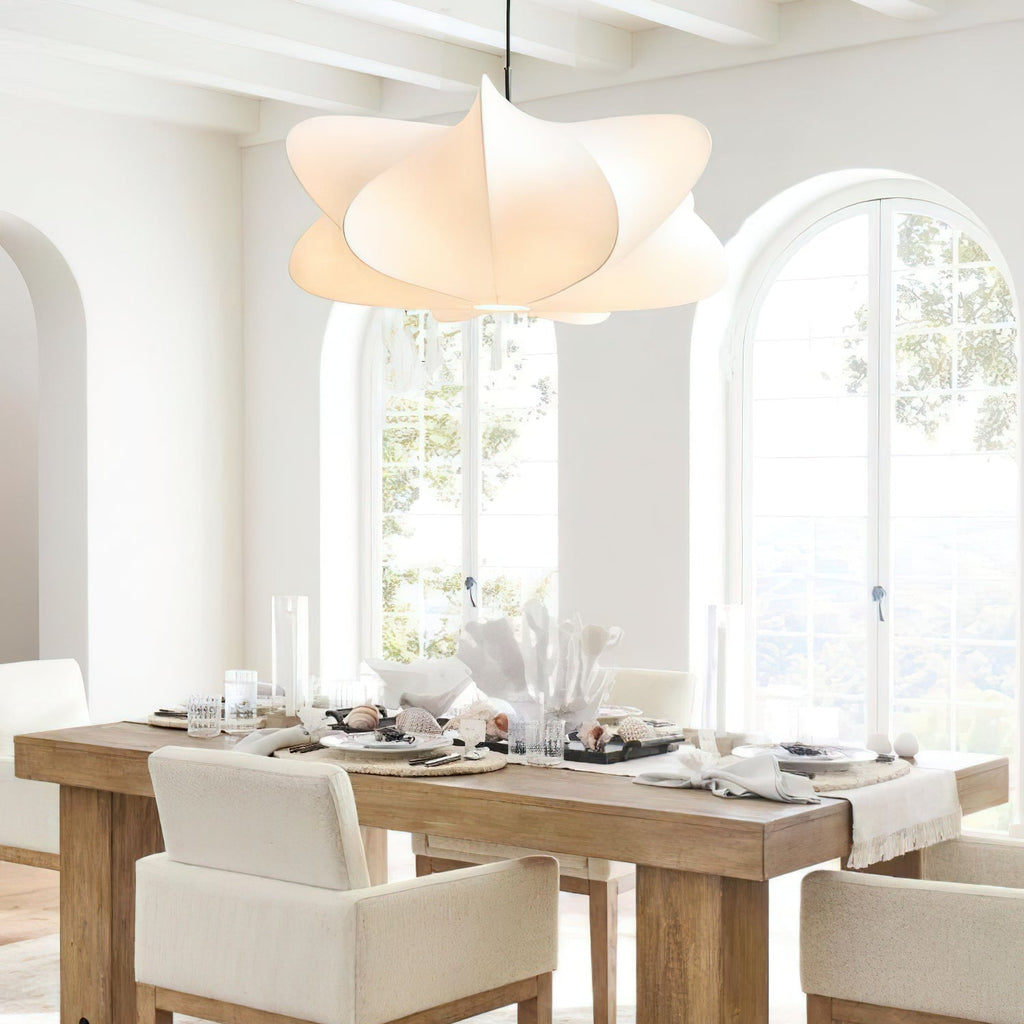 Mulberry Silk Pendant Light | Adjustable Metal Suspension | Soft Diffused Lighting for Living Rooms and Bedrooms