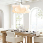 Mulberry Silk Pendant Light | Adjustable Metal Suspension | Soft Diffused Lighting for Living Rooms and Bedrooms