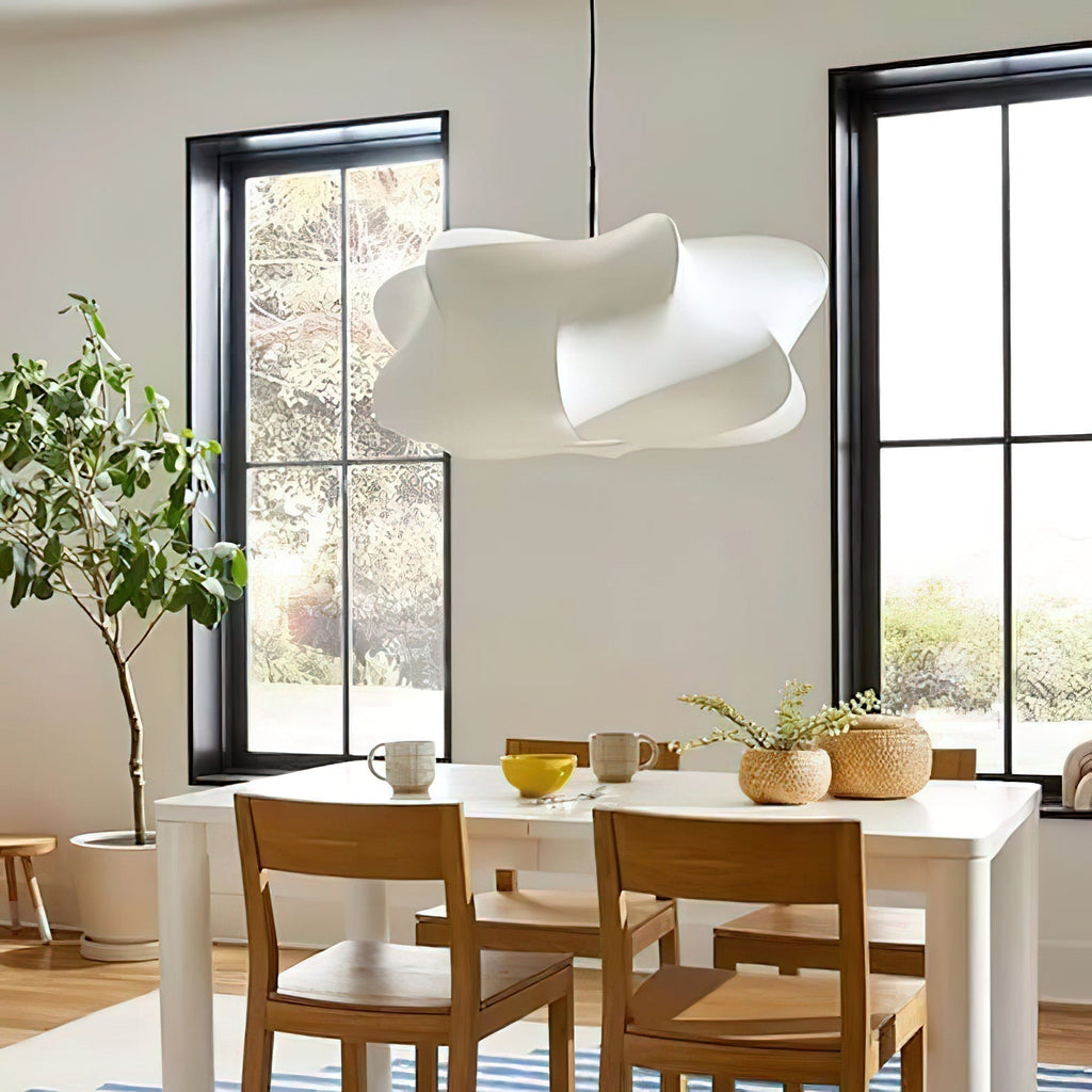 Mulberry Silk Pendant Light | Adjustable Metal Suspension | Soft Diffused Lighting for Living Rooms and Bedrooms