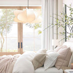 Mulberry Silk Pendant Light | Adjustable Metal Suspension | Soft Diffused Lighting for Living Rooms and Bedrooms