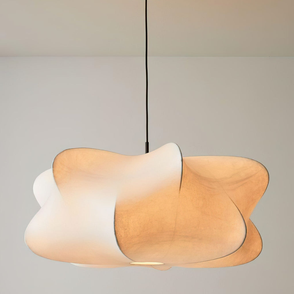 Mulberry Silk Pendant Light | Adjustable Metal Suspension | Soft Diffused Lighting for Living Rooms and Bedrooms