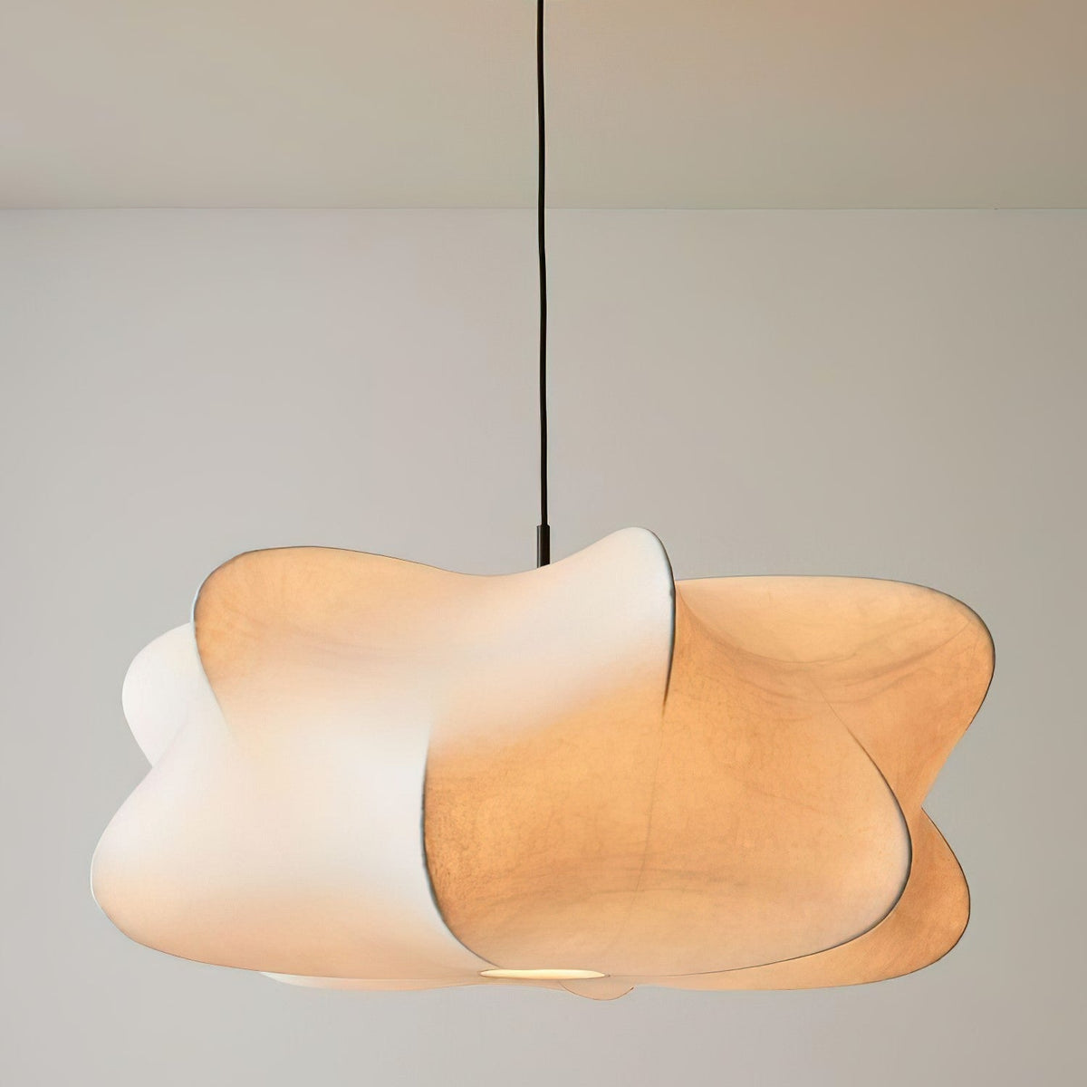 Mulberry Silk Pendant Light | Adjustable Metal Suspension | Soft Diffused Lighting for Living Rooms and Bedrooms