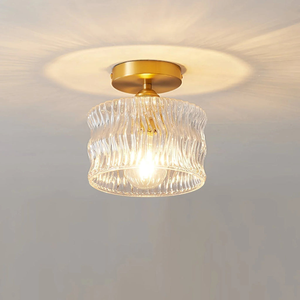 Vintage Wavy Glass Ceiling Light