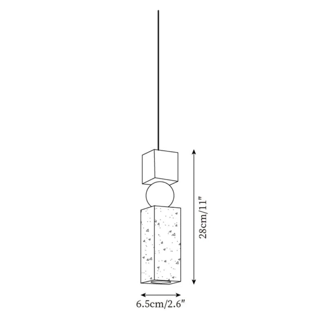 Travertine Wood Pendant Light