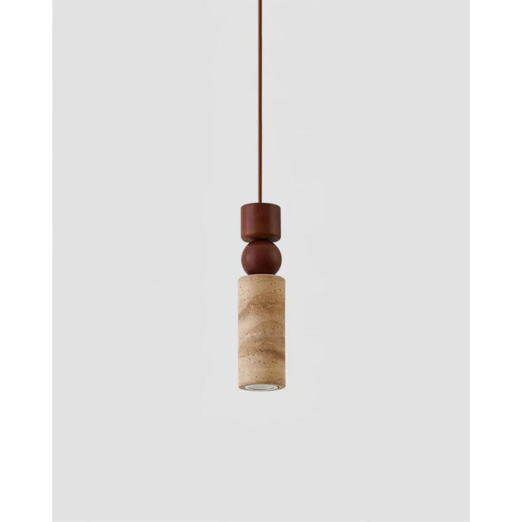 Travertine Wood Pendant Light