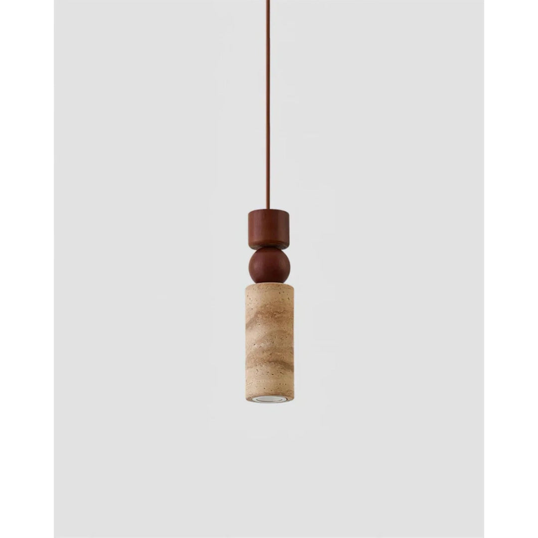Travertine Wood Pendant Light