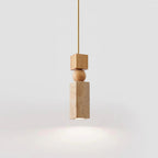 Travertine Wood Pendant Light