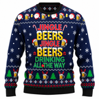Men's Jingle Beers Christmas Sweater – Funny 3D Printed Unisex Holiday Pullover