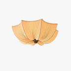 Ceiling Light Metal Fabric Wood | Modern Minimalist Flush Mount | Integrated 50,000 Hour LED for Ambient Indoor Lighting