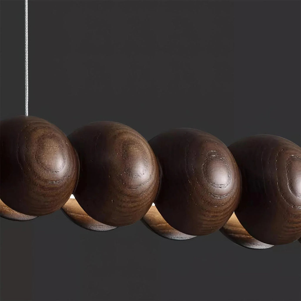 Minimalist Wooden Bead Pendant Light