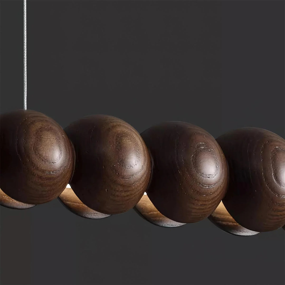 Minimalist Wooden Bead Pendant Light