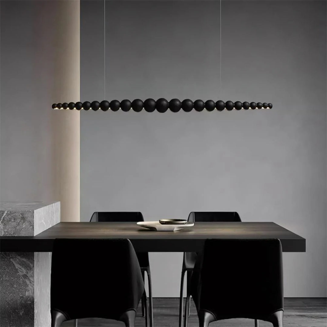 Minimalist Wooden Bead Pendant Light