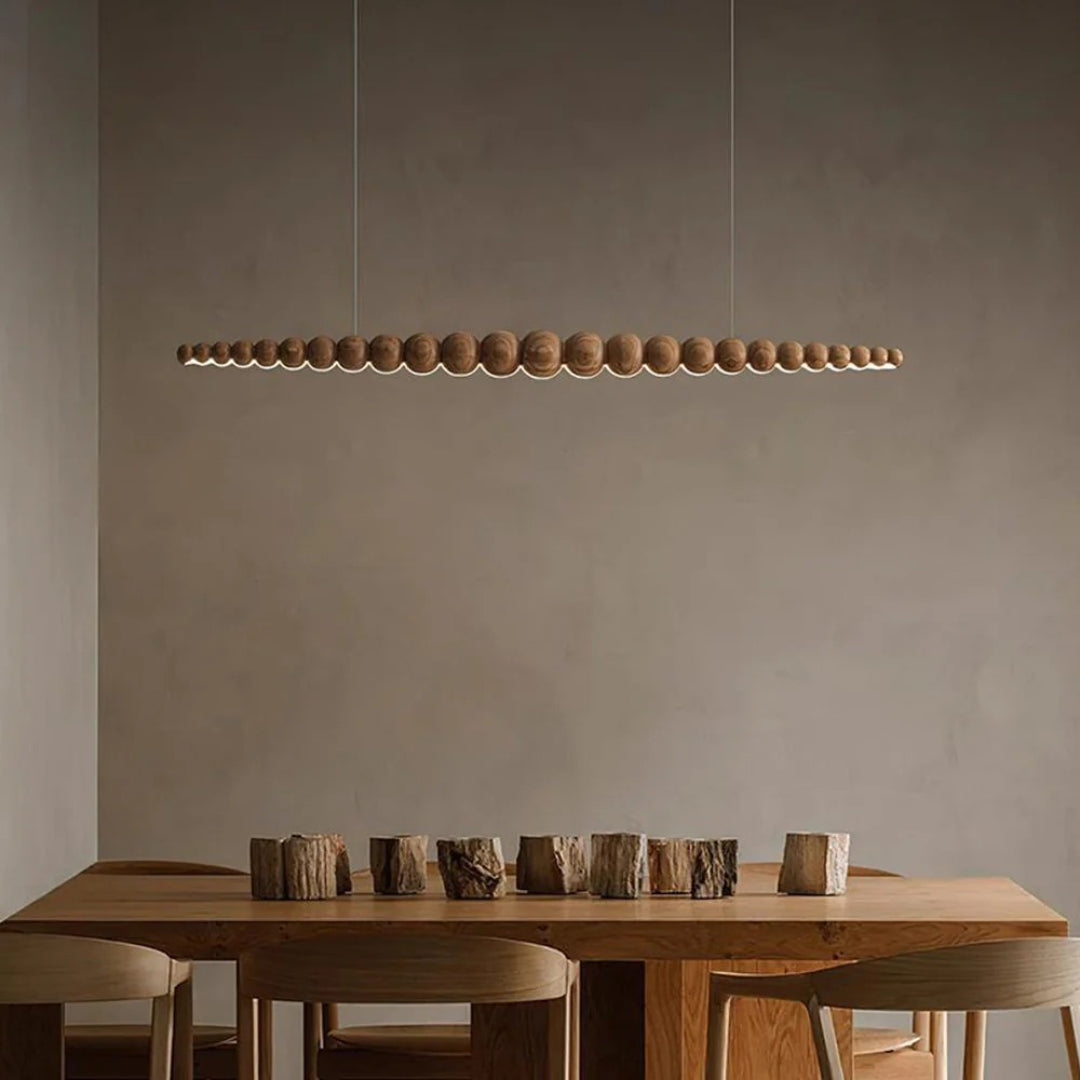 Minimalist Wooden Bead Pendant Light