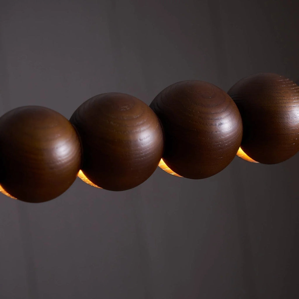 Minimalist Wooden Bead Pendant Light