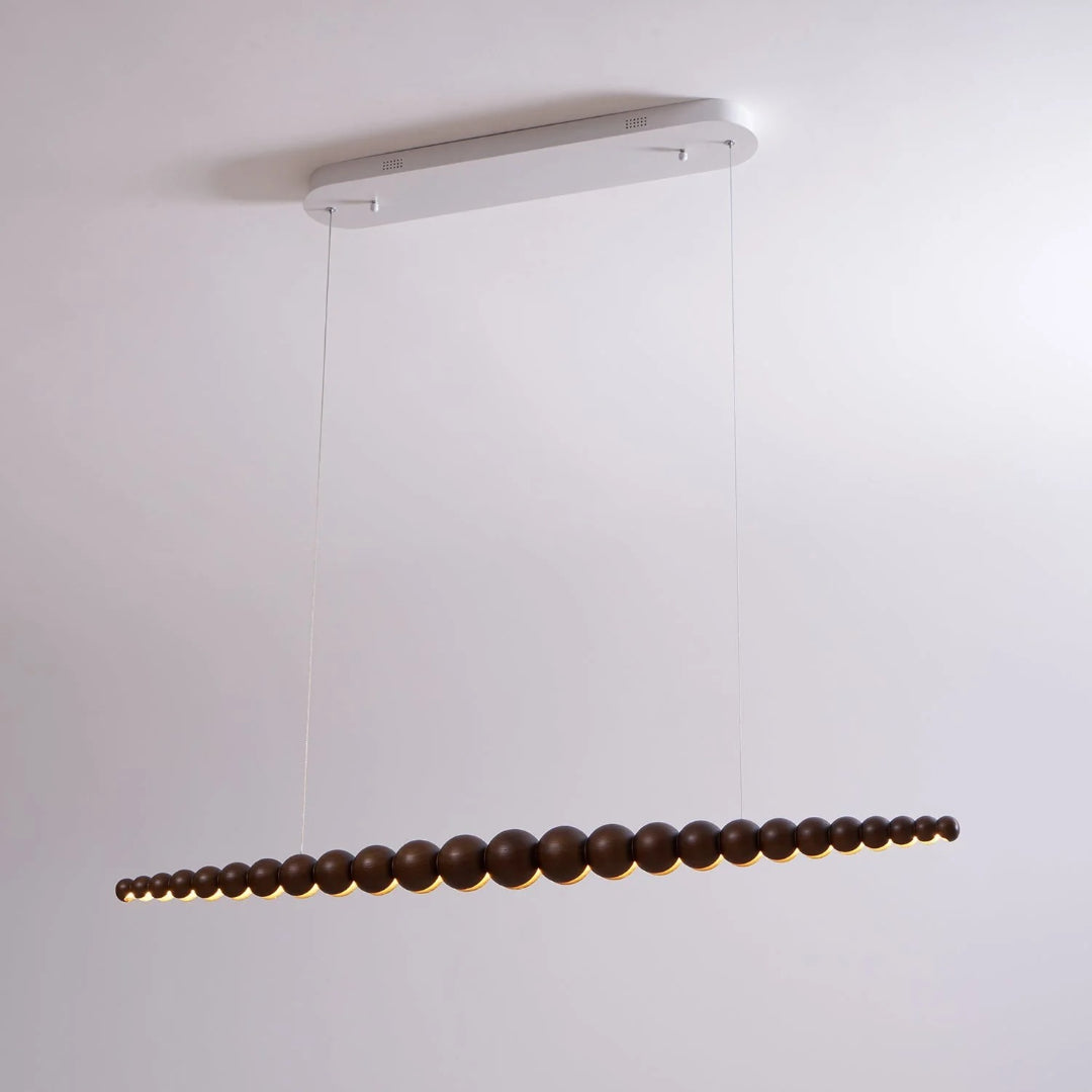 Minimalist Wooden Bead Pendant Light