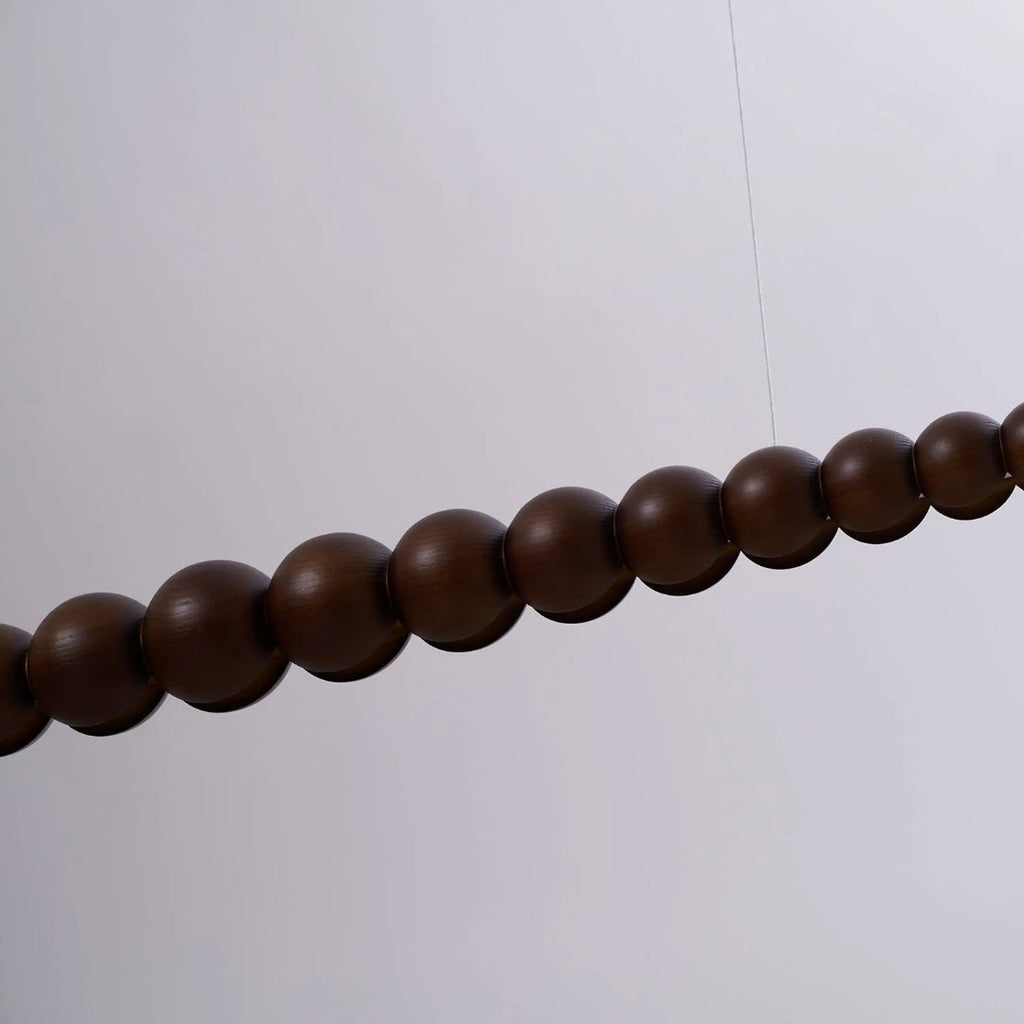 Minimalist Wooden Bead Pendant Light