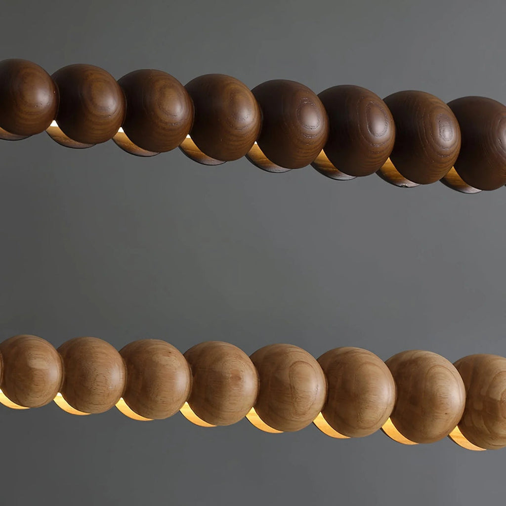 Minimalist Wooden Bead Pendant Light