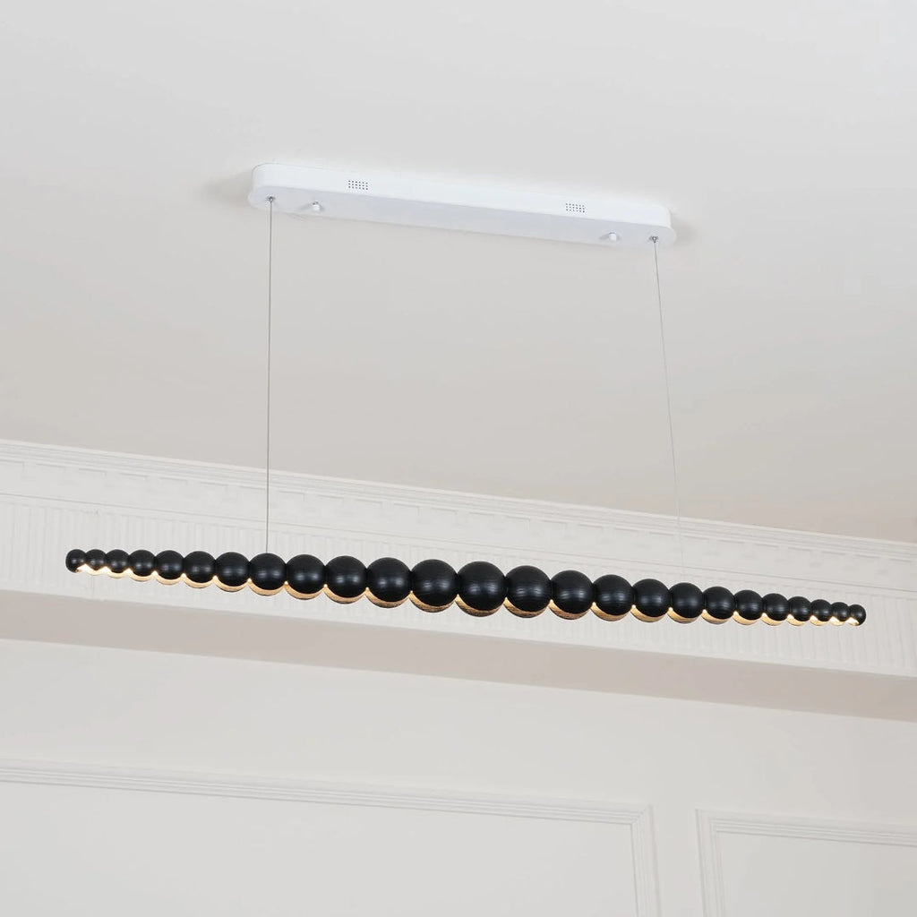 Minimalist Wooden Bead Pendant Light