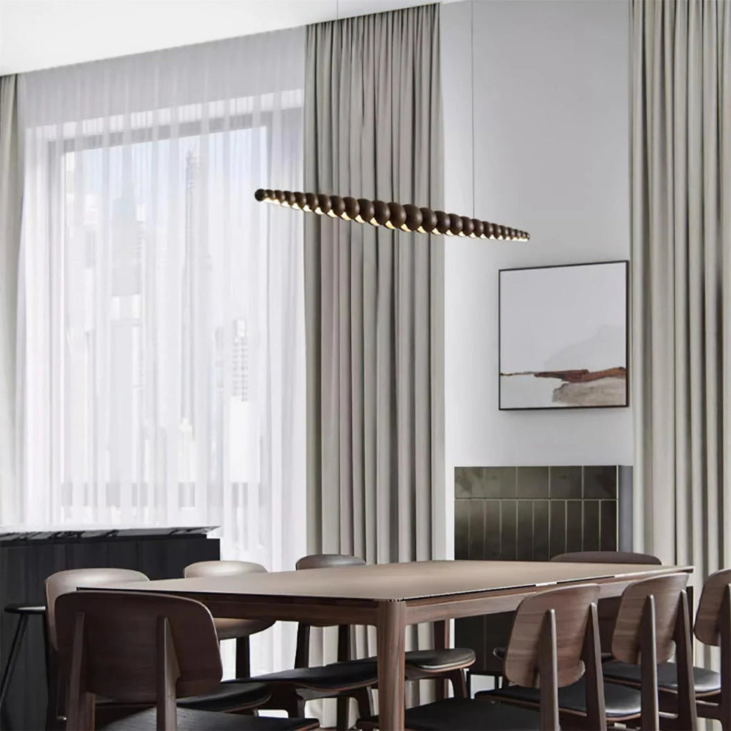 Minimalist Wooden Bead Pendant Light