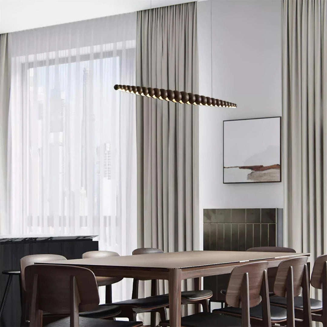 Minimalist Wooden Bead Pendant Light