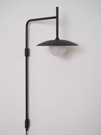 Swing Arm Wall Lamp Metal and Glass | Adjustable Articulated Design | Flexible Plug-In Lighting for Bedside and Living Room
