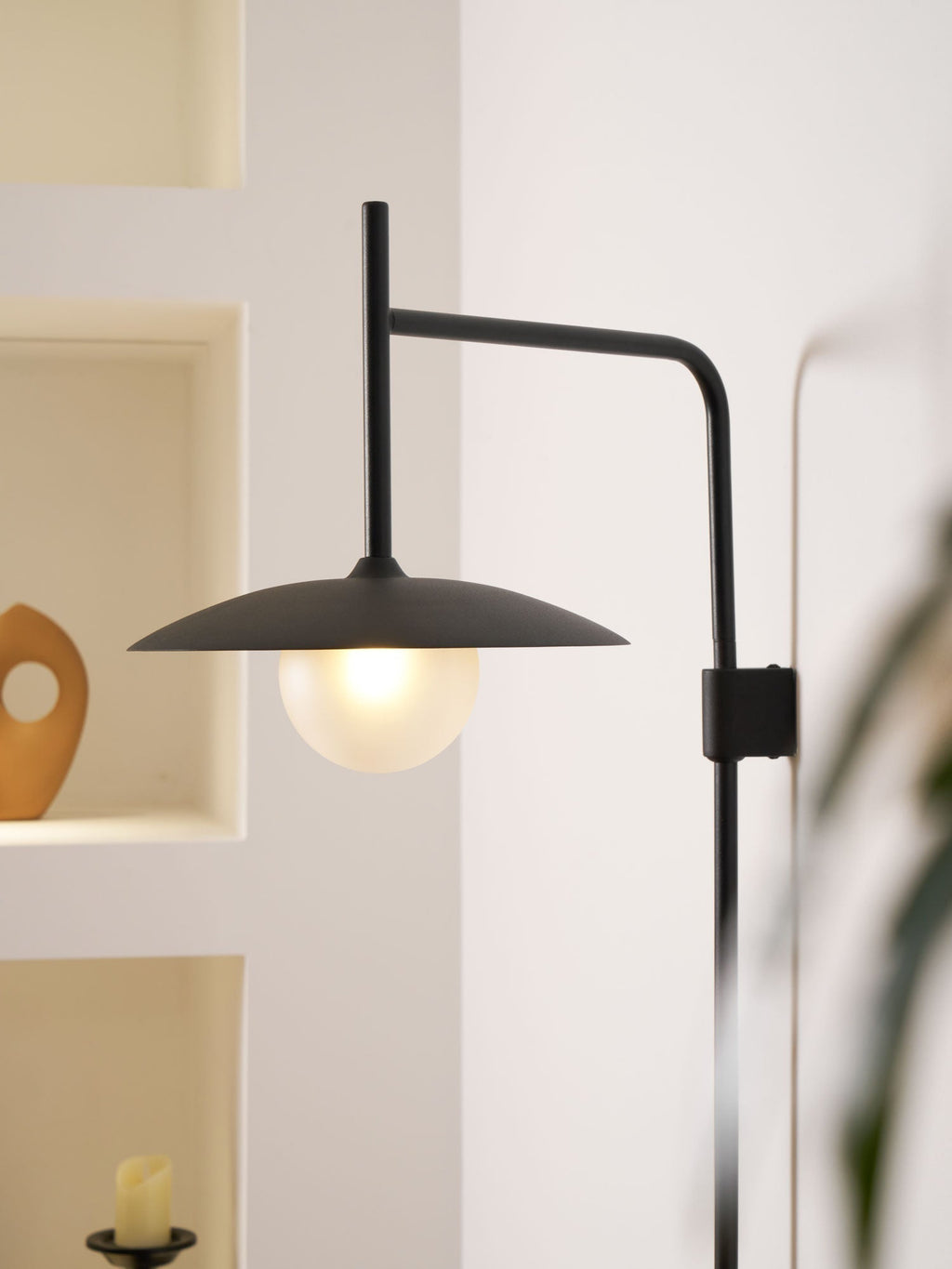 Swing Arm Wall Lamp Metal and Glass | Adjustable Articulated Design | Flexible Plug-In Lighting for Bedside and Living Room
