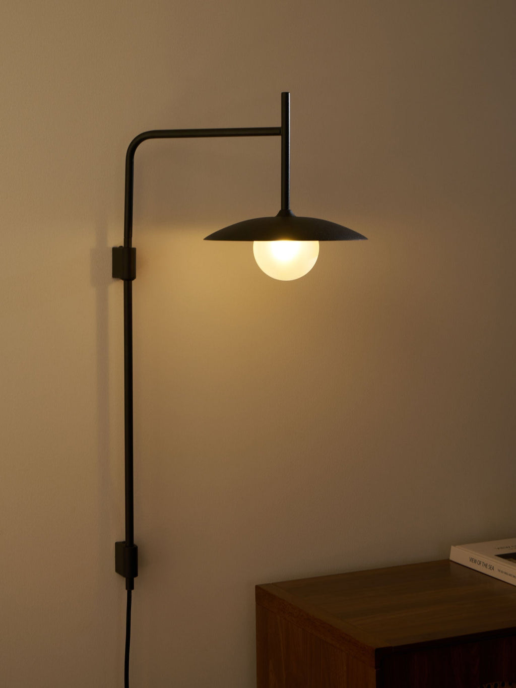 Swing Arm Wall Lamp Metal and Glass | Adjustable Articulated Design | Flexible Plug-In Lighting for Bedside and Living Room