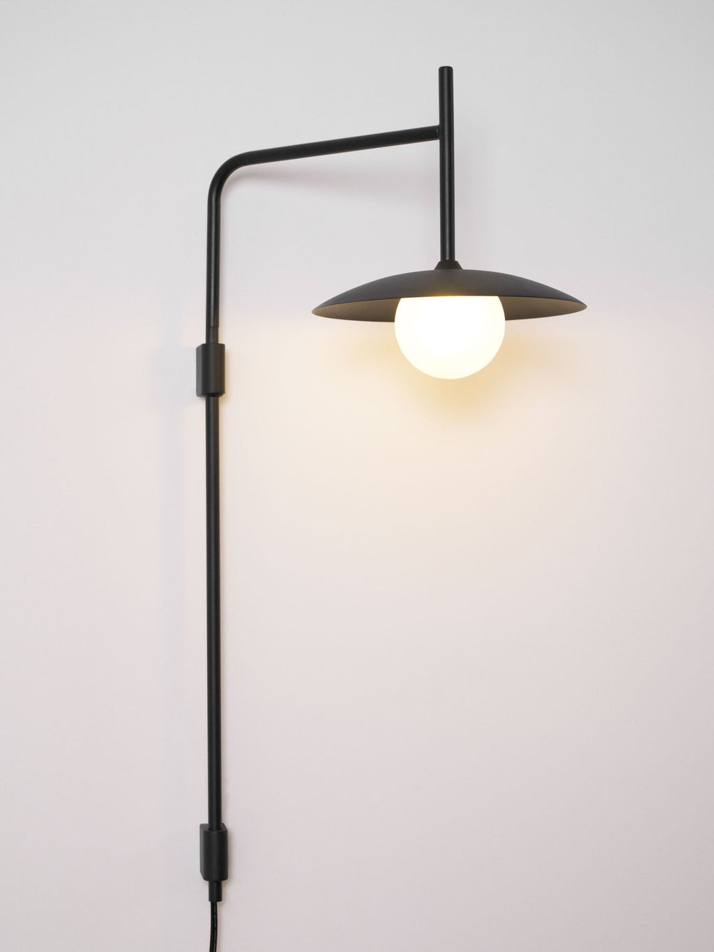 Swing Arm Wall Lamp Metal and Glass | Adjustable Articulated Design | Flexible Plug-In Lighting for Bedside and Living Room
