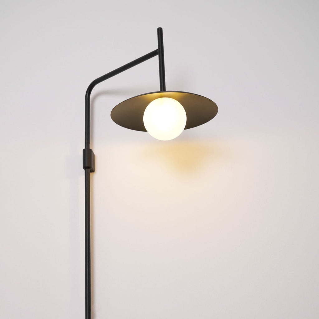 Swing Arm Wall Lamp Metal and Glass | Adjustable Articulated Design | Flexible Plug-In Lighting for Bedside and Living Room