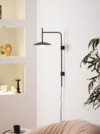 Swing Arm Wall Lamp Metal and Glass | Adjustable Articulated Design | Flexible Plug-In Lighting for Bedside and Living Room