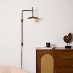 Swing Arm Wall Lamp Metal and Glass | Adjustable Articulated Design | Flexible Plug-In Lighting for Bedside and Living Room