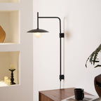 Swing Arm Wall Lamp Metal and Glass | Adjustable Articulated Design | Flexible Plug-In Lighting for Bedside and Living Room