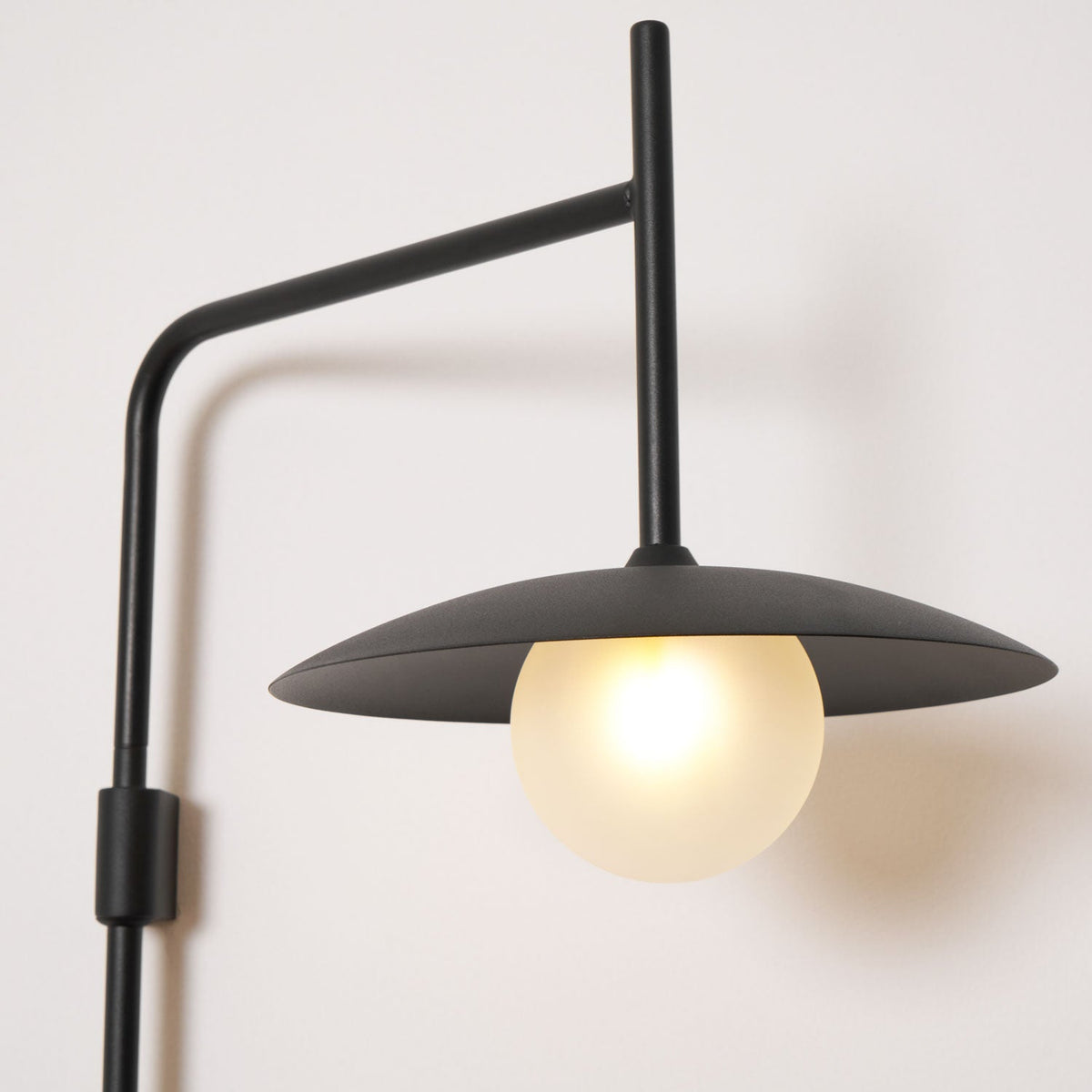 Swing Arm Wall Lamp Metal and Glass | Adjustable Articulated Design | Flexible Plug-In Lighting for Bedside and Living Room