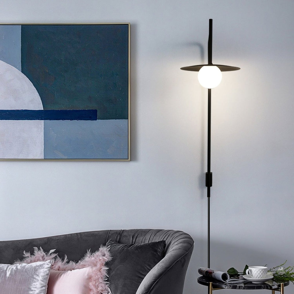 Swing Arm Wall Lamp Metal and Glass | Adjustable Articulated Design | Flexible Plug-In Lighting for Bedside and Living Room