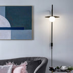Swing Arm Wall Lamp Metal and Glass | Adjustable Articulated Design | Flexible Plug-In Lighting for Bedside and Living Room
