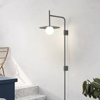 Swing Arm Wall Lamp Metal and Glass | Adjustable Articulated Design | Flexible Plug-In Lighting for Bedside and Living Room