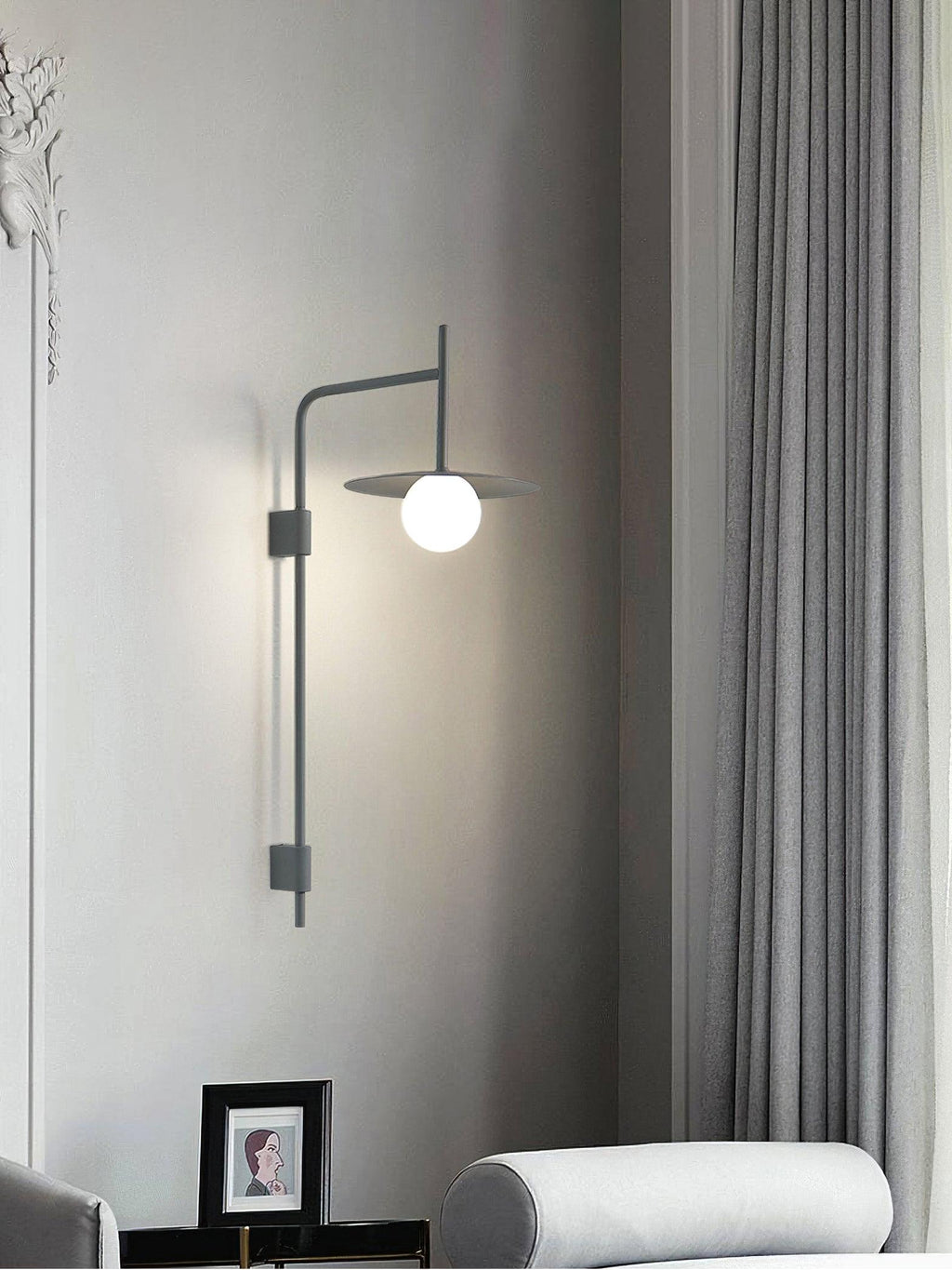 Swing Arm Wall Lamp Metal and Glass | Adjustable Articulated Design | Flexible Plug-In Lighting for Bedside and Living Room