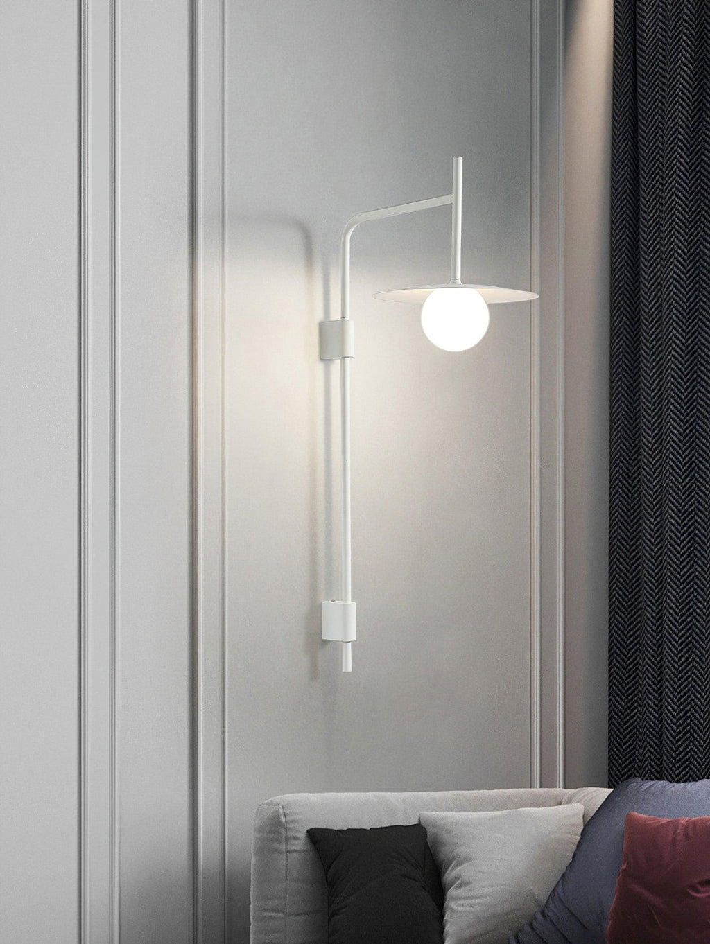 Swing Arm Wall Lamp Metal and Glass | Adjustable Articulated Design | Flexible Plug-In Lighting for Bedside and Living Room