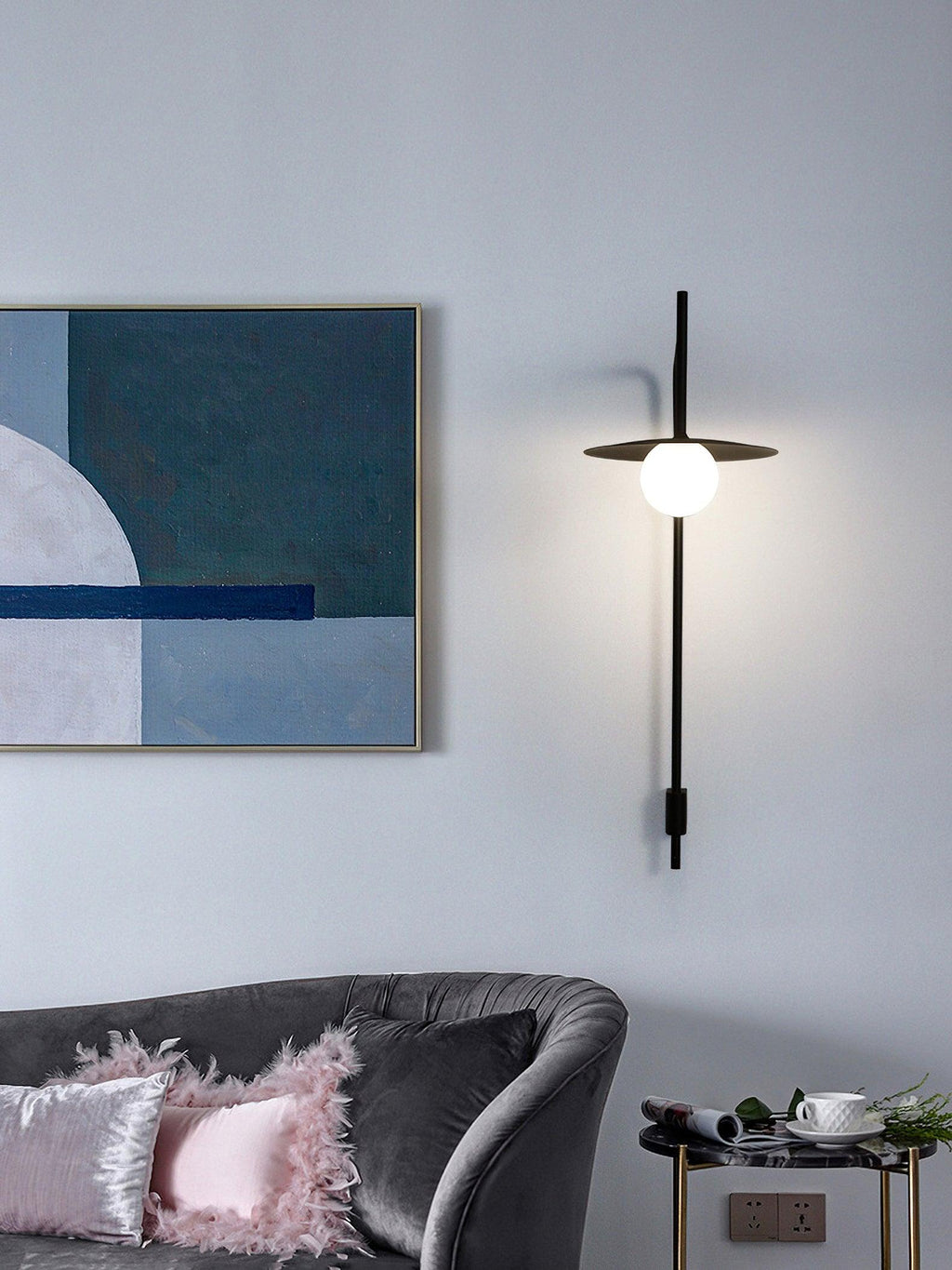 Swing Arm Wall Lamp Metal and Glass | Adjustable Articulated Design | Flexible Plug-In Lighting for Bedside and Living Room