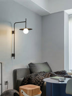Swing Arm Wall Lamp Metal and Glass | Adjustable Articulated Design | Flexible Plug-In Lighting for Bedside and Living Room