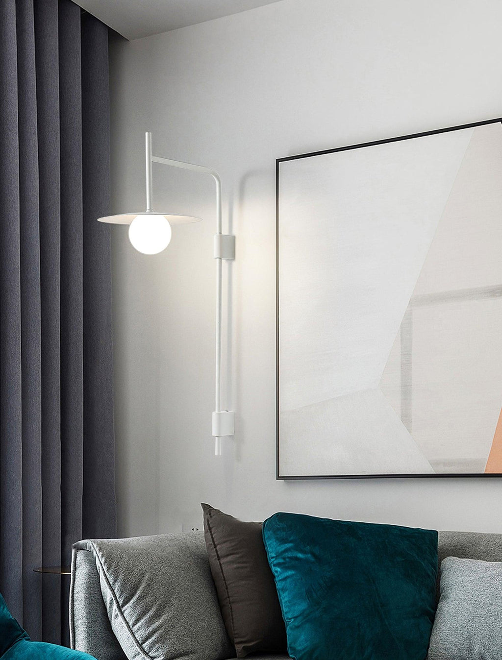 Swing Arm Wall Lamp Metal and Glass | Adjustable Articulated Design | Flexible Plug-In Lighting for Bedside and Living Room