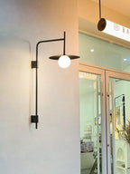 Swing Arm Wall Lamp Metal and Glass | Adjustable Articulated Design | Flexible Plug-In Lighting for Bedside and Living Room