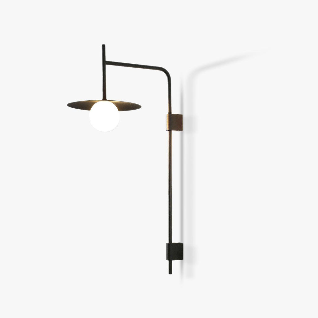 Swing Arm Wall Lamp Metal and Glass | Adjustable Articulated Design | Flexible Plug-In Lighting for Bedside and Living Room