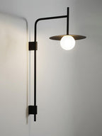 Swing Arm Wall Lamp Metal and Glass | Adjustable Articulated Design | Flexible Plug-In Lighting for Bedside and Living Room