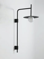 Swing Arm Wall Lamp Metal and Glass | Adjustable Articulated Design | Flexible Plug-In Lighting for Bedside and Living Room