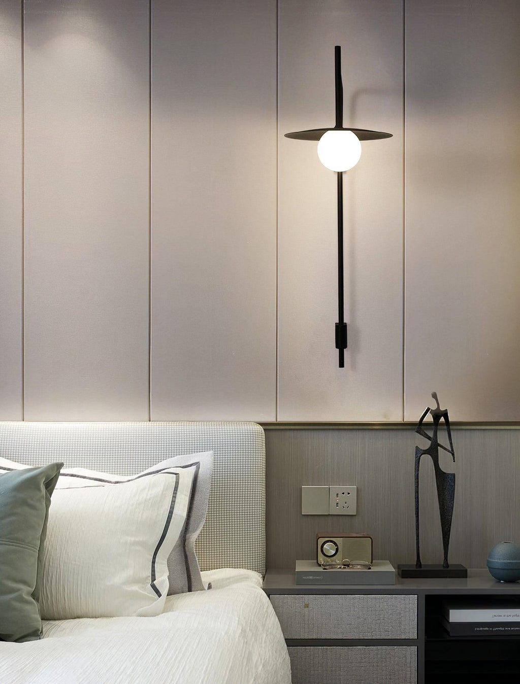 Swing Arm Wall Lamp Metal and Glass | Adjustable Articulated Design | Flexible Plug-In Lighting for Bedside and Living Room